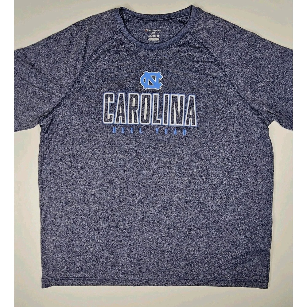 Champion NC Carolina‎ Heel Yeah T-Shirt Mens 2XL Blue Short Sleeve Crew Neck